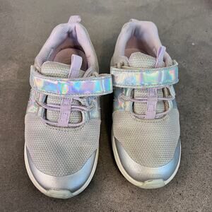Stride Rite iridescent purple silver girls sneakers size 12 youth girls shoes